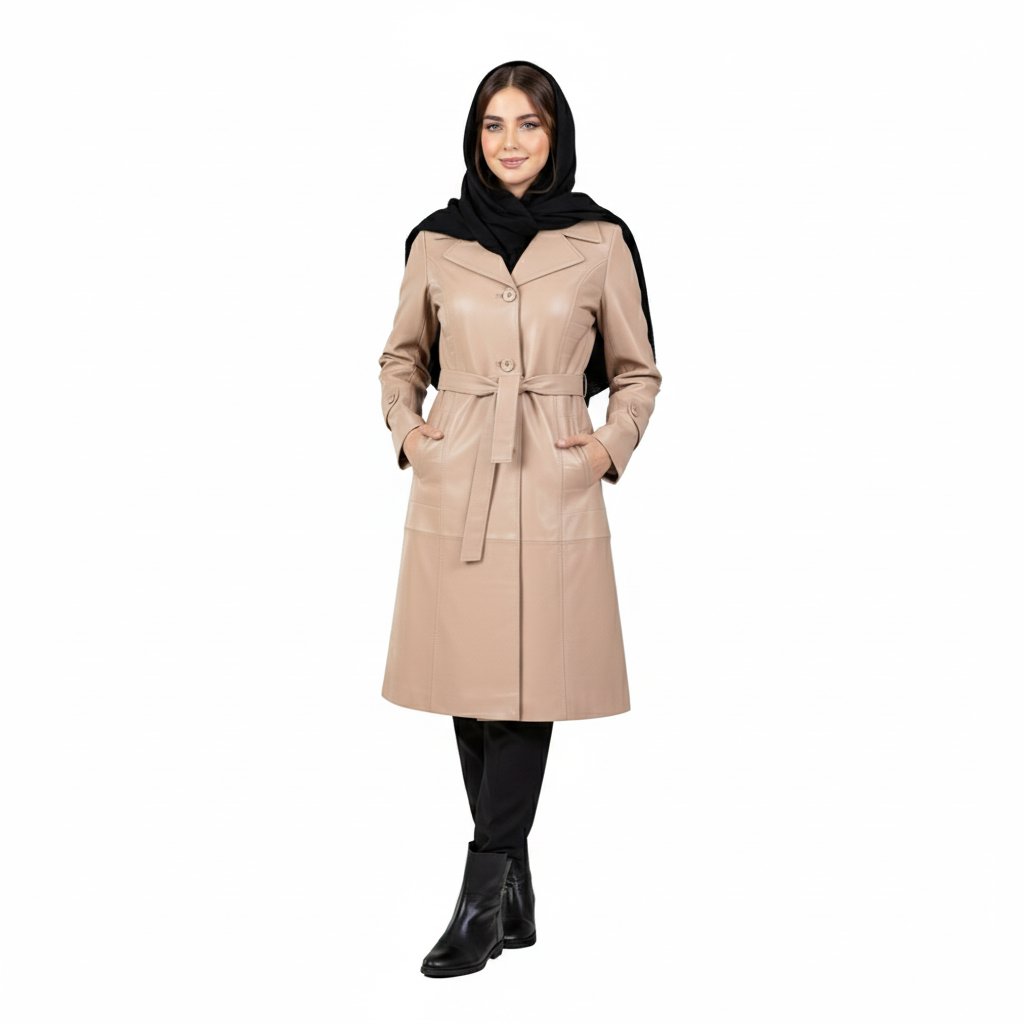 پالتو چرم زنانه مانلی 
