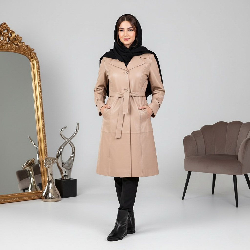 پالتو چرم زنانه مانلی 