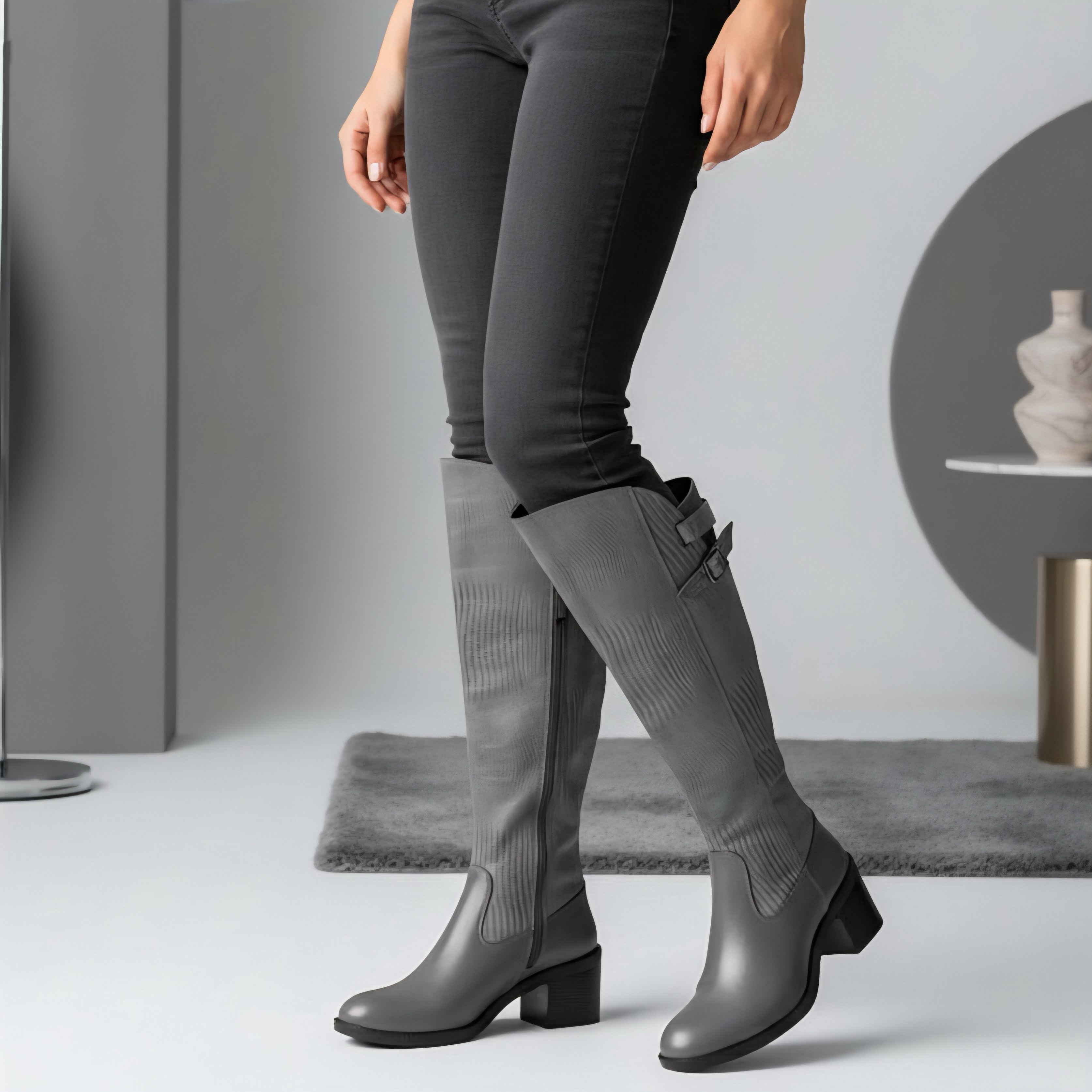 چکمه چرم زنانه AZ-601